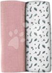 BÉABA Scutece textile din bumbac muselină Bolte 2 Swadlles 120 cm Beaba Old Pink/Floral, set de 2 bucăți, de la 0 luni (BE920390)
