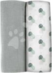 BÉABA Scutece textile din bumbac muselină Bolte 2 Swadlles 120 cm Beaba Mirage Grey/Jungle set de 2 bucăți de la 0 luni (BE920387)