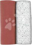 Beaba Scutece textile din muselină de bumbac Bolte 2 Swadlles 120 cm Beaba Set Hot Sauce/Terrazzo, 2 bucăți, de la 0 luni (BE920391)