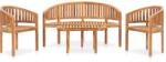vidaXL Set mobilier grădină tip banană, 4 piese, lemn masiv de tec (3059962) - vidaxl