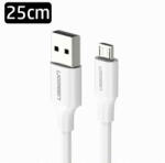  USB 2.0 - MicroUSB adatkábel / töltőkábel 25cm fehér