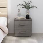vidaXL Noptiera "HAMAR", gri deschis, 40x35x44, 5 cm, lemn masiv de pin (340407)