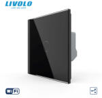 LIVOLO Intrerupator simplu cap scara cruce wireless cu touch Livolo serie noua (VL-FC1SR-2G-B)