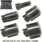 SKT Diamond SKT PRO gyémánt lyukfúró készlet sarokcsiszolóra 20-35-43-51-67 mm +koffer (skt356004) (skt356004)