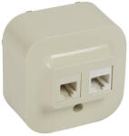 Legrand Forix 782451 1xRJ11+1xRJ45 Cat5e UTP bézs burkolattal, kerettel, falon kívüli IP20 (Legrand 782451) (782451)