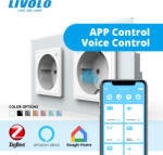LIVOLO Priza Schuko dubla ZIGBEE smart-control din aplicatia Livolo (VL-2FCTC16AZ-2WP-P7E)