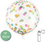 PartyDeco S. r. o Orbz lufi szines konfetti mintával, 40 cm