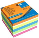 Info Notes Jegyzettömb öntapadó, 75x75mm, 450lap, Info Notes intenzív narancs, sárga, kék, zöld, pink (5654-53) - web24