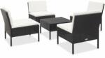 vidaXL Set mobilier de grădină cu perne, 5 piese, negru, poliratan (48944) - comfy