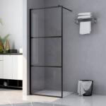 vidaXL Paravan de duș walk-in negru 115x195 cm sticlă ESG transparentă (149151)