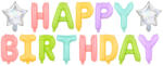 PartyDeco S. r. o Fólia lufi , Happy Birthday betűk, színes 395*35 cm