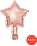 PartyDeco Fólia lufi 12 cm, rosegold, csillag, 25 db/cs