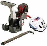 WeeRide Set Scaun bicicleta copii, Pozitie montare Centru, 15 Kg si Casca Protectie XS 44-48 Police WeeRide WR01SKPL Scaun bicicleta pentru copii