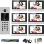 Hikvision Kit complet videointerfon IP Hikvision pentru 6 apartamente cu tastatura numerica