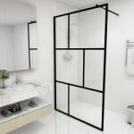 vidaXL fekete zuhanyfal edzett üveggel 115 x 195 cm (149155) - vidaxl
