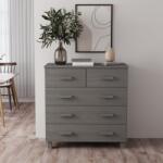 vidaXL Servantă „HAMAR, gri deschis, 79x40x80 cm, lemn masiv pin (340423) Comoda