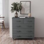 vidaXL Servantă „HAMAR, gri închis, 79x40x80 cm, lemn masiv pin (340422) Comoda