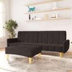 vidaXL Canapea extensibilă cu 2 locuri și taburet, maro închis, textil (3080551) Canapea