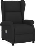 vidaXL Fotoliu electric rabatabil masaj/spătar cu aripi, negru, textil (3098333)