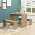 vidaXL Set mobilier de bucătărie, 3 piese, stejar sonoma, PAL (809479)