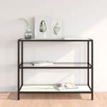 vidaXL Raft, transparent/alb marmură, 100x36x90 cm, sticlă securizată (331632) Biblioteca