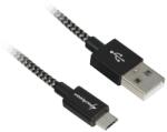 Sharkoon USB 2.0 A-B black / grey 0.5m - Aluminum + Braid - vexio