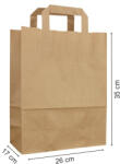 Label Print Pungi de hartie cu maner banda, 26+17 x 35 cm, hartie natur 80g (AJ800512796)