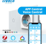 LIVOLO Intrerupator tactil simplu ZIGBEE si priza smart cu control vocal aplicatia mobila Livolo (VL-FC1Z/EZ-4W)