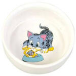 TRIXIE Ceramic Bowl - kerámia tál (fehér, mintás) macskák részére (0, 3l /Ø11cm)