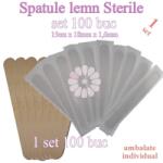 Mezza Luna Spatule lemn sterile la set de 100buc - PRIMA