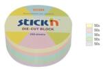 STICKN Notes autoadeziv Die-Cut - cerc, 67 x 67 mm, 250 file, Stick"n - 5 culori pastel (HO-21829)