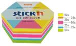 STICKN Notes autoadeziv Die-Cut - hexagon, 61 x 70 mm, 250 file, Stick"n - 5 culori fluorescente (HO-21827)