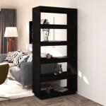 vidaXL Bibliotecă/Separator cameră, negru, 80x35x167 cm lemn masiv pin (810898) Biblioteca
