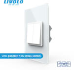 LIVOLO Intrerupator mecanic dublu cruce 2M, Standard italian Livolo (VL-2FCMM10A-1WP)