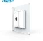 LIVOLO Priza simpla TV cu rama din sticla securizata Livolo (VL-FCTV-1W-P7E)