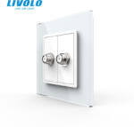 LIVOLO Priza dubla Satelit cu panou sticla, Livolo (VL-2FCSL-1WP-P7E)