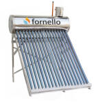 Fornello Panou solar nepresurizat Fornello pentru producere apa calda, cu rezervor inox 150 litri, 18 tuburi vidate si vas flotor 5 litri (solarnepresfornello18tub150l)
