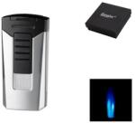 Eurojet Race dupla szúrólángos szivaros öngyújtó, króm és fekete színű (A-251022)