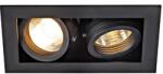 SLV KADUX 2 GU10 DOWNLIGHT, szögletes, matt fekete, max. 2x50W