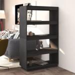 vidaXL Bibliotecă/Separator cameră, gri, 80x35x135 cm, lemn masiv pin (810891) Biblioteca