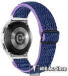  Okosóra szíj - fonott szövet, sztreccses, állítható, csatos - LILA ROMBUSZ MINTÁS - 20mm széles - SAMSUNG Galaxy Watch4 Classic 46mm (SM-R890) / Watch4 Classic 42mm (SM-R880) / Watch4 44mm (SM-R870) /