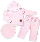 Baby Nellys Trening pentru copii cu glugă, volane si urechi, roz