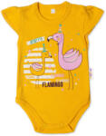 Baby Nellys Bumbac baby corp, cr. mânecă, Flamingo - muștar