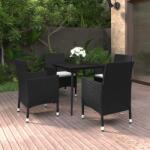 vidaXL Set mobilier de grădină cu perne 5 piese poliratan & sticlă (3099728)
