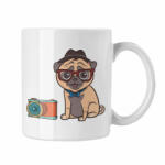 Elegáns Pug - Fehér Bögre (502386)