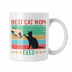  Best cat mom ever - Fehér Bögre (789659)