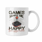  Games make me happy - Fehér Bögre (305456)