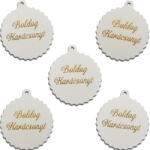  Fodros gömb Boldog karácsonyt fehér 5db/cs