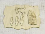  Natúr fa - "WC" tábla 19cm - kosarbolt