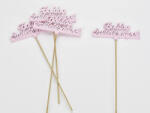  Fa - Beszúrós "Boldog születésnapot" felirat pink 12, 5x29, 5cm 4db/csomag